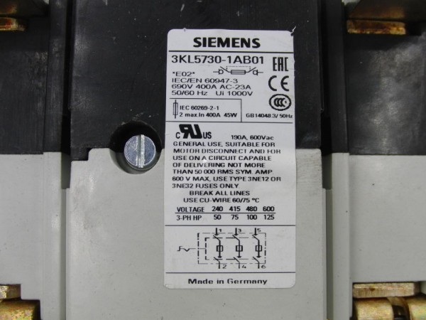 Siemens Lasttrennschalter 3KL5730-1AB01