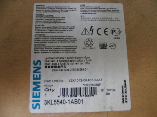 Siemens Lasttrennschalter 3KL5540-1AB01